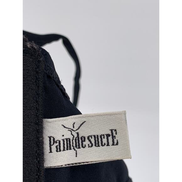 PAIN DE SUCRE Women's Black V-Neck Spaghetti Strap Padded Bikini Top SZ 34B - Picture 8 of 9